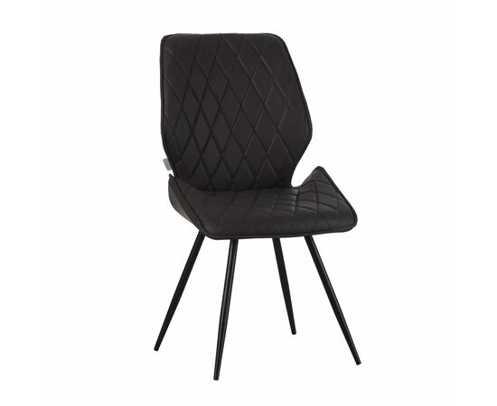 Стул OSTIN велюр серый, каркас круглый черный, изображение 3 | Интернет магазин мебели и декора LifeDekor