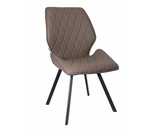 Стул OSTIN 360 экокожа темно-бежевый, каркас квадрат черный | Интернет магазин мебели и декора LifeDekor