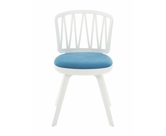 Стул пластиковый VIOLA белый с синей подушкой, изображение 5 | Интернет магазин мебели и декора LifeDekor