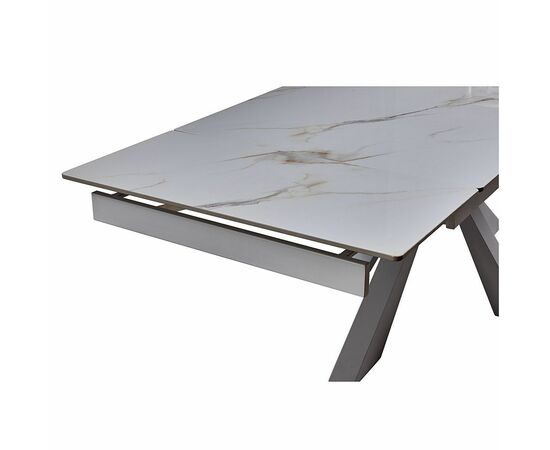 Стол керамический siena Kass gold 160-240*90, каркас белый, изображение 8 | Интернет магазин мебели и декора LifeDekor