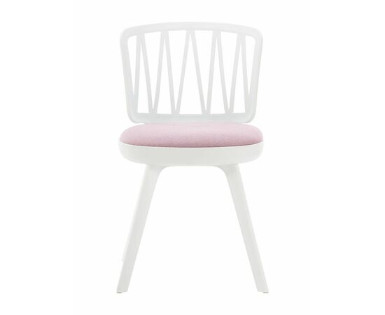 Стул пластиковый VIOLA белый с розовой подушкой, изображение 4 | Интернет магазин мебели и декора LifeDekor
