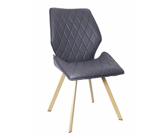 Стул OSTIN экокожа антрацит, каркас квадрат шампань | Интернет магазин мебели и декора LifeDekor