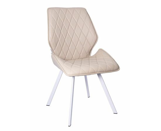 Стул OSTIN экокожа кремовый, каркас квадрат белый | Интернет магазин мебели и декора LifeDekor