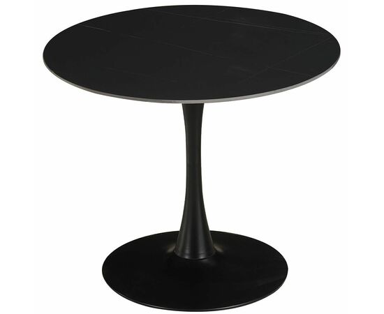 Стол керамический ARIEL-1K SQT-1K черный D90, каркас черный | Интернет магазин мебели и декора LifeDekor