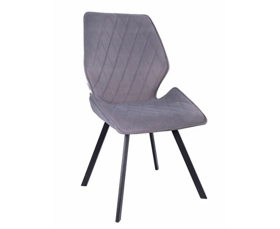 Стул OSTIN 360 велюр серый, каркас квадрат черный | Интернет магазин мебели и декора LifeDekor