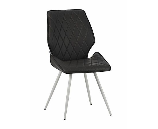 Стул OSTIN экокожа антрацит, каркас круглый белый | Интернет магазин мебели и декора LifeDekor