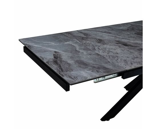 Стол керамический VENECJA Italy grey 160-240*90, каркас черный, изображение 7 | Интернет магазин мебели и декора LifeDekor