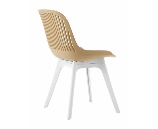 Стул пластиковый GRACE бежевый / ноги белые, изображение 3 | Интернет магазин мебели и декора LifeDekor