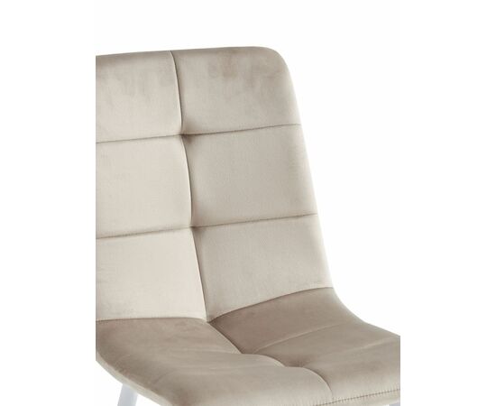 Стул MARTIN велюр какао, каркас белый, изображение 2 | Интернет магазин мебели и декора LifeDekor