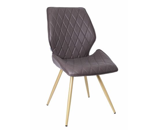 Стул OSTIN 180 экокожа шоколад, каркас круглый шампань | Интернет магазин мебели и декора LifeDekor