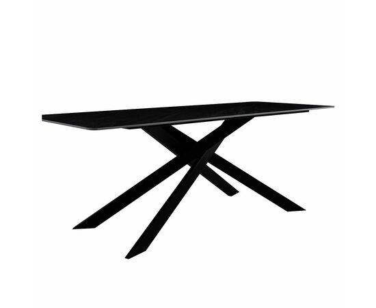 Стол керамический MERLIN Austrilia sand black 200*80*76, каркас черный | Интернет магазин мебели и декора LifeDekor