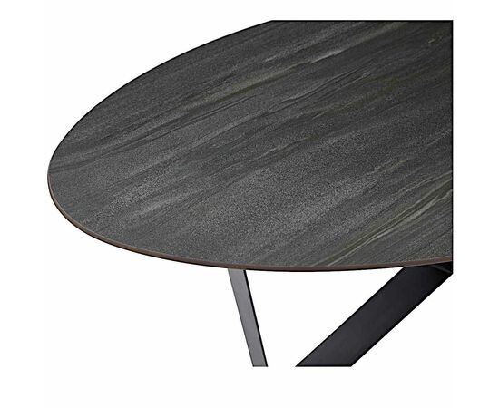 Стол керамический COSMO AustriIia sand black 180*90*75, каркас черный, изображение 5 | Интернет магазин мебели и декора LifeDekor