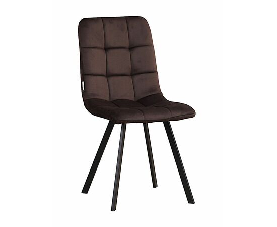 Стул LUCAS велюр шоколад, каркас квадрат черный | Интернет магазин мебели и декора LifeDekor