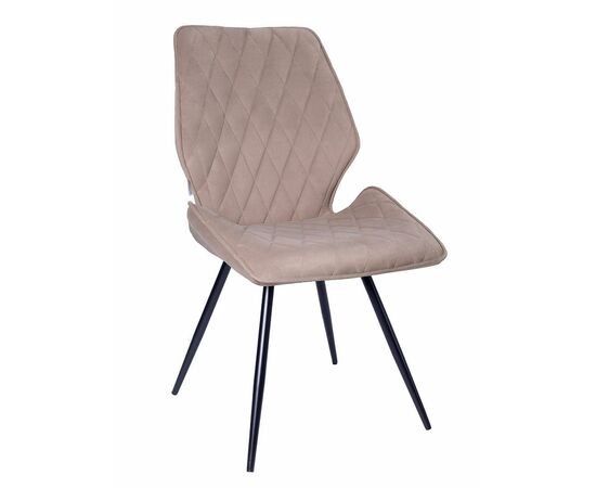 Стул OSTIN велюр серо-бежевый, каркас круглый черный | Интернет магазин мебели и декора LifeDekor