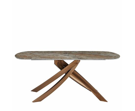 Стол керамический SANTANA Senafe 180/90*76, каркас античная бронза, изображение 2 | Интернет магазин мебели и декора LifeDekor