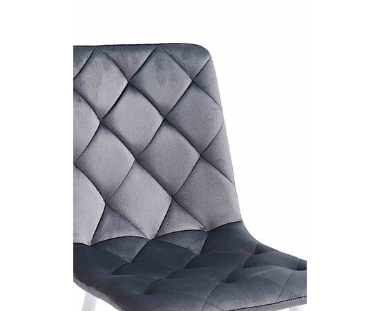 Стул LAZARE велюр темно-серый, каркас белый, изображение 5 | Интернет магазин мебели и декора LifeDekor