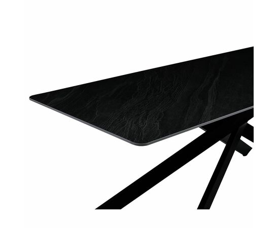 Стол керамический MERLIN Austrilia sand black 200*80*76, каркас черный, изображение 7 | Интернет магазин мебели и декора LifeDekor