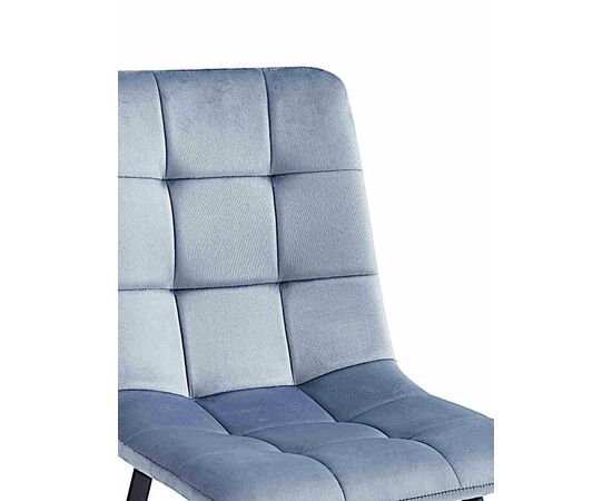 Стул CHILE велюр серо-голубой, каркас черный, изображение 5 | Интернет магазин мебели и декора LifeDekor