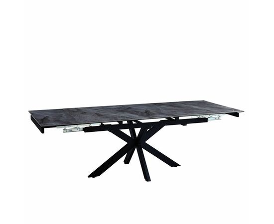 Стол керамический VENECJA Italy grey 160-240*90, каркас черный | Интернет магазин мебели и декора LifeDekor