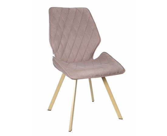 Стул OSTIN 180 велюр серо-бежевый, каркас квадрат шампань | Интернет магазин мебели и декора LifeDekor