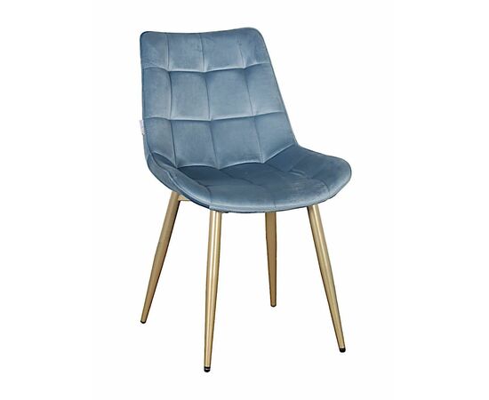Стул RICHARD велюр синий камень, каркас шампань | Интернет магазин мебели и декора LifeDekor