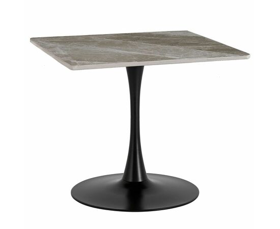 Стол керамический ARIEL-3K SQT-3K мрамор серый 90*90, каркас черный | Интернет магазин мебели и декора LifeDekor