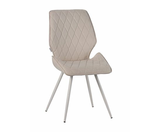 Стул OSTIN велюр ванильный, каркас круглый белый | Интернет магазин мебели и декора LifeDekor