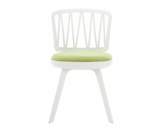 Стул пластиковый VIOLA белый с зеленой подушкой, изображение 6 | Интернет магазин мебели и декора LifeDekor