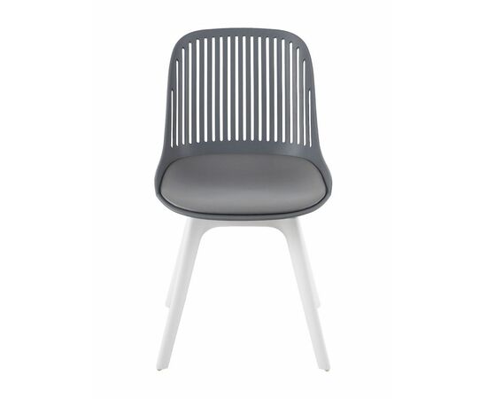 Стул пластиковый GRACE SOFT графит / ноги белые, изображение 3 | Интернет магазин мебели и декора LifeDekor