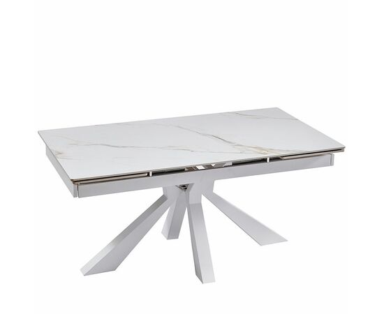 Стол керамический siena Kass gold 160-240*90, каркас белый, изображение 6 | Интернет магазин мебели и декора LifeDekor