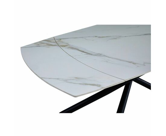 Стол керамический TORNADO Kass gold 120-180*85, каркас черный, изображение 8 | Интернет магазин мебели и декора LifeDekor