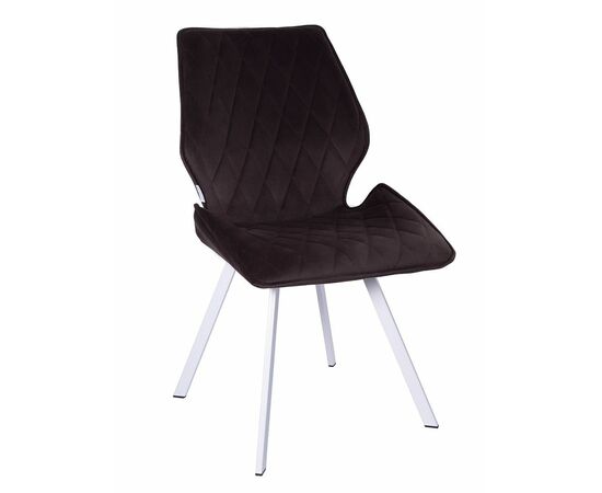 Стул OSTIN велюр шоколад, каркас квадрат белый | Интернет магазин мебели и декора LifeDekor