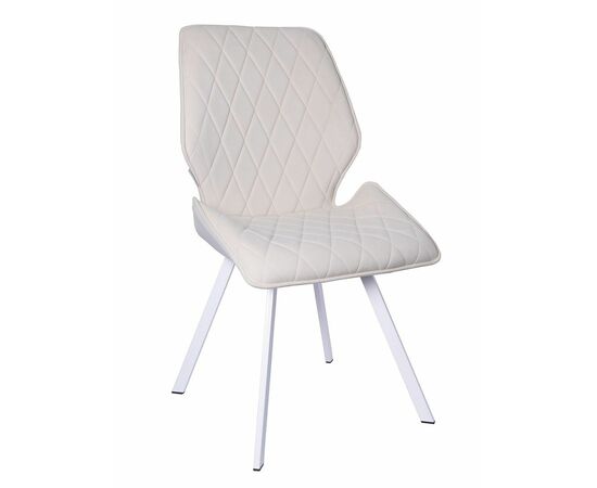Стул OSTIN велюр ванильный, каркас квадрат белый | Интернет магазин мебели и декора LifeDekor
