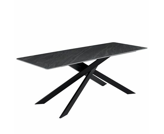 Стол керамический MERLIN Vic Dark grey 200*80*76, каркас черный | Интернет магазин мебели и декора LifeDekor