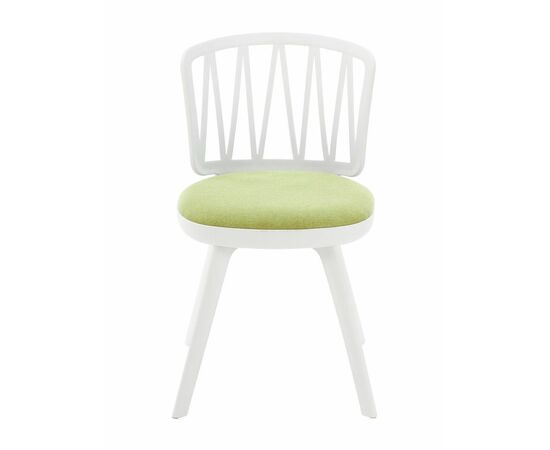 Стул пластиковый VIOLA белый с зеленой подушкой, изображение 5 | Интернет магазин мебели и декора LifeDekor