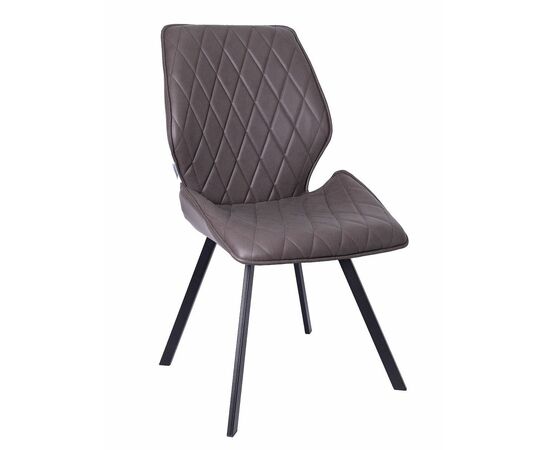 Стул OSTIN 180 экокожа шоколад, каркас квадрат черный | Интернет магазин мебели и декора LifeDekor