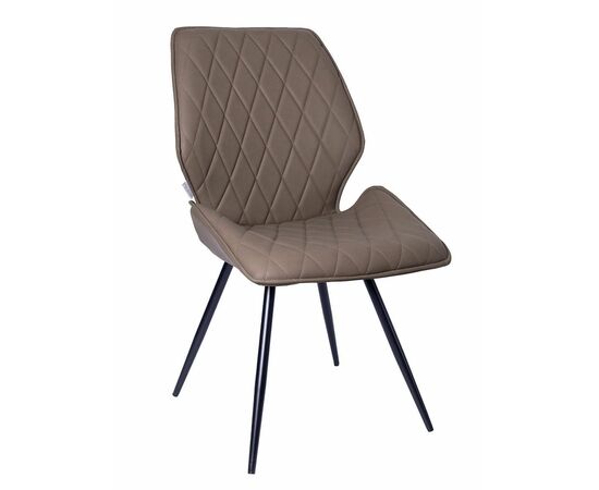 Стул OSTIN 360 экокожа темно-бежевый, каркас круглый черный | Интернет магазин мебели и декора LifeDekor