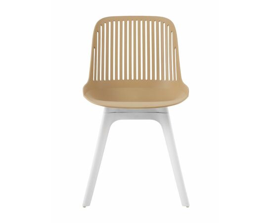 Стул пластиковый GRACE бежевый / ноги белые, изображение 6 | Интернет магазин мебели и декора LifeDekor
