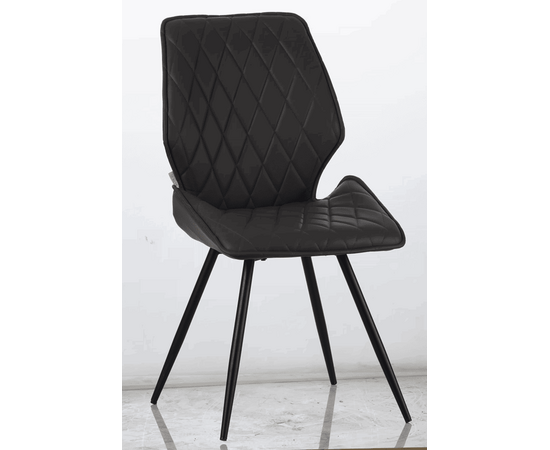 Стул OSTIN велюр серый, каркас круглый черный, изображение 2 | Интернет магазин мебели и декора LifeDekor