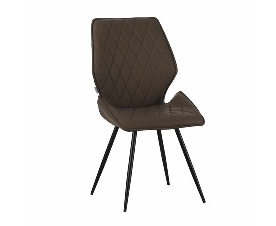 Стул OSTIN велюр шоколад, каркас круглый черный, изображение 3 | Интернет магазин мебели и декора LifeDekor