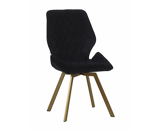 Стул OSTIN 360 велюр черный, каркас квадрат шампань | Интернет магазин мебели и декора LifeDekor
