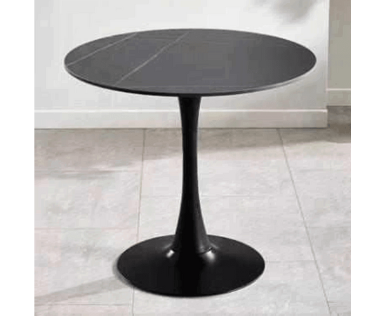 Стол керамический ARIEL-1K SQT-1K черный D90, каркас черный, изображение 2 | Интернет магазин мебели и декора LifeDekor