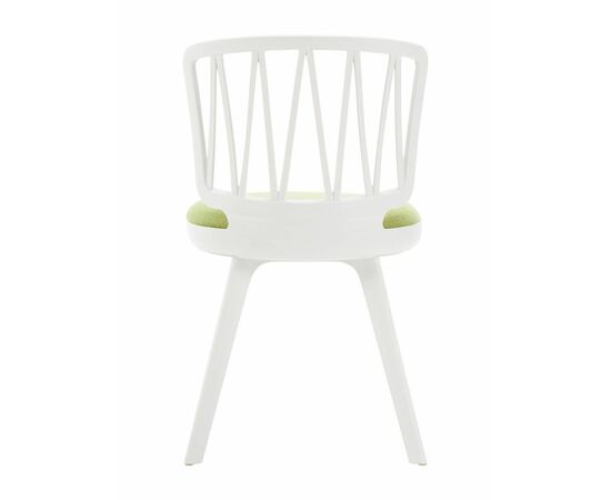 Стул пластиковый VIOLA белый с зеленой подушкой, изображение 2 | Интернет магазин мебели и декора LifeDekor