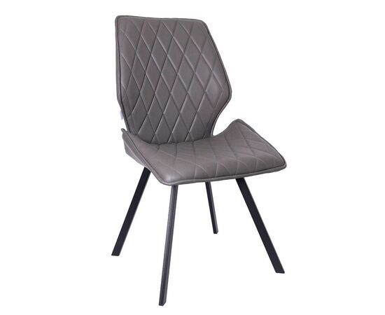 Стул OSTIN 360 экокожа серый, каркас квадрат черный | Интернет магазин мебели и декора LifeDekor