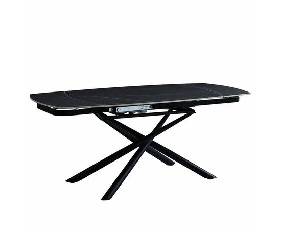 Стол керамический TORNADO Armani grey 120-180*85, каркас черный | Интернет магазин мебели и декора LifeDekor