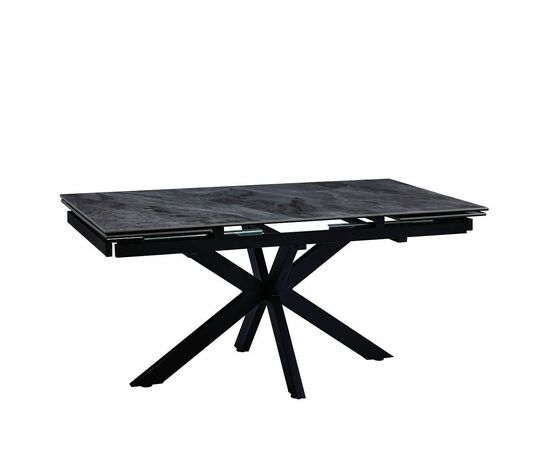 Стол керамический VENECJA Italy grey 160-240*90, каркас черный, изображение 2 | Интернет магазин мебели и декора LifeDekor