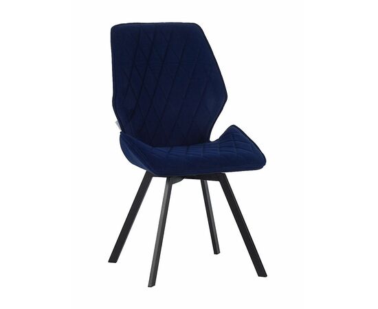 Стул OSTIN велюр синий, каркас квадрат черный | Интернет магазин мебели и декора LifeDekor