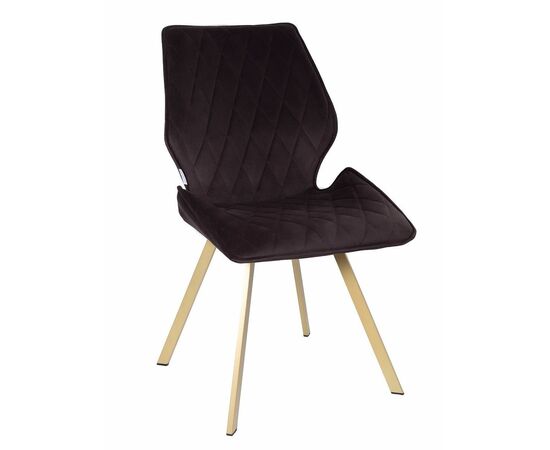 Стул OSTIN велюр шоколад, каркас квадрат шампань | Интернет магазин мебели и декора LifeDekor