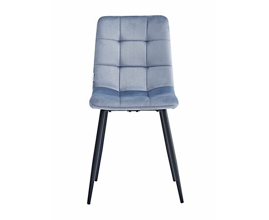 Стул CHILE велюр серо-голубой, каркас черный, изображение 2 | Интернет магазин мебели и декора LifeDekor
