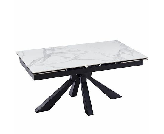 Стол керамический siena Bentley white 160-240*90, каркас черный, изображение 7 | Интернет магазин мебели и декора LifeDekor